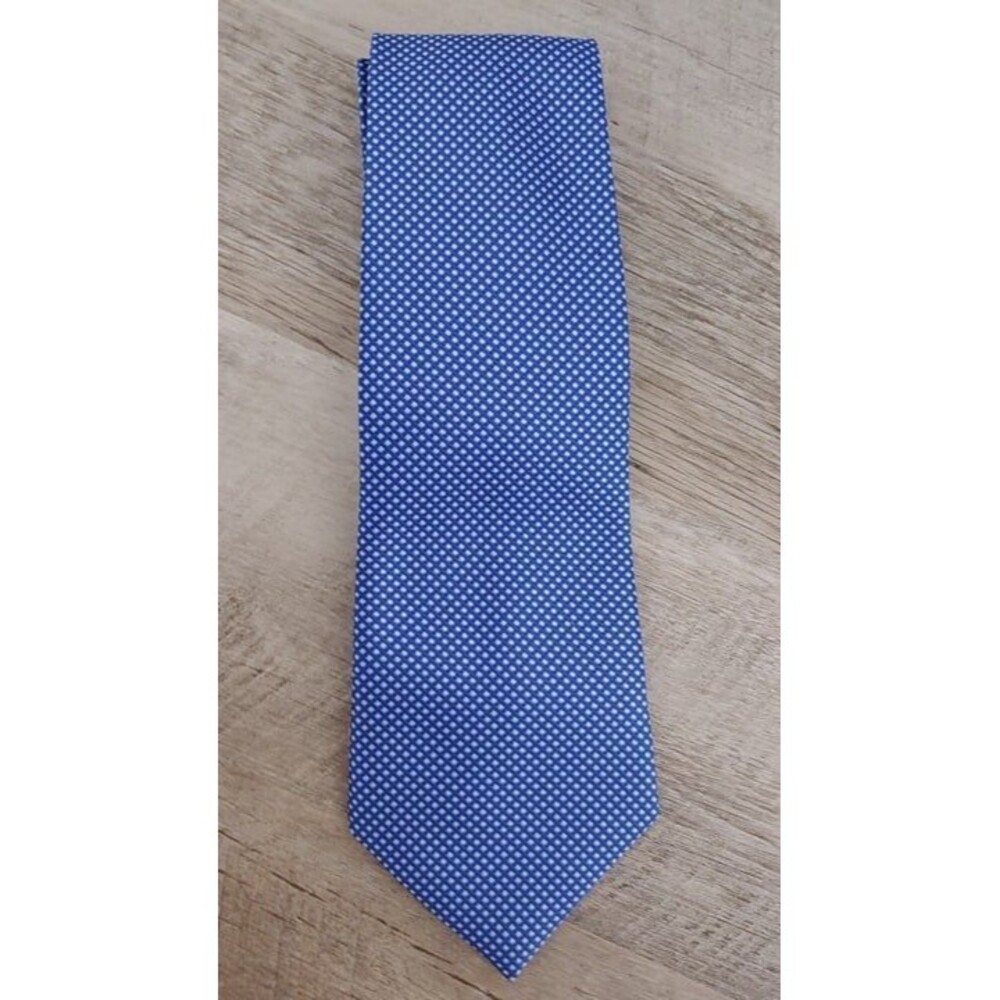 Kai  Long Blue Handmade Silk Necktie